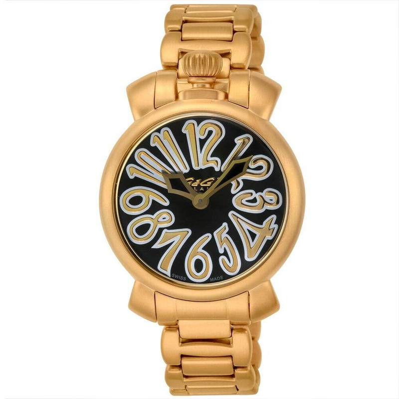 GaG Milano Watch Manuale Ladies 35mm Yellow Gold Black