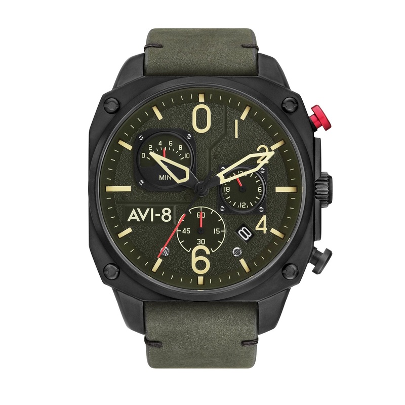 AVI-8 Hawker Hunter Retrograde Men’s Green Black Watch AV-4052-08