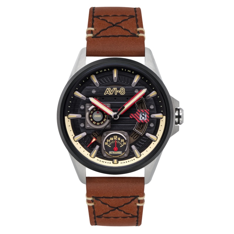 AVI-8 Hawker Harrier Terrain Black Brown Men’s Watch AV-4098-02