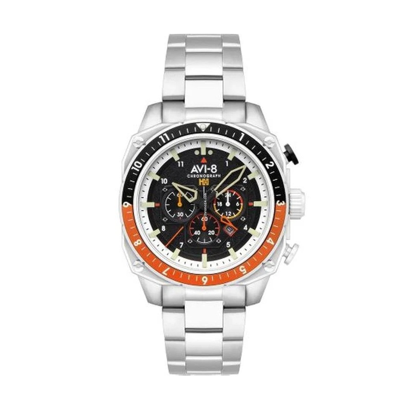 AVI-8 Hawker Hunter Atlas Dual Time Black Chronograph Watch AV-4100-11