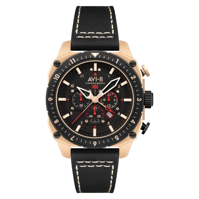 AVI-8 Hawker Hunter Atlas Men’s Black Rose Gold Watch AV-4100-06