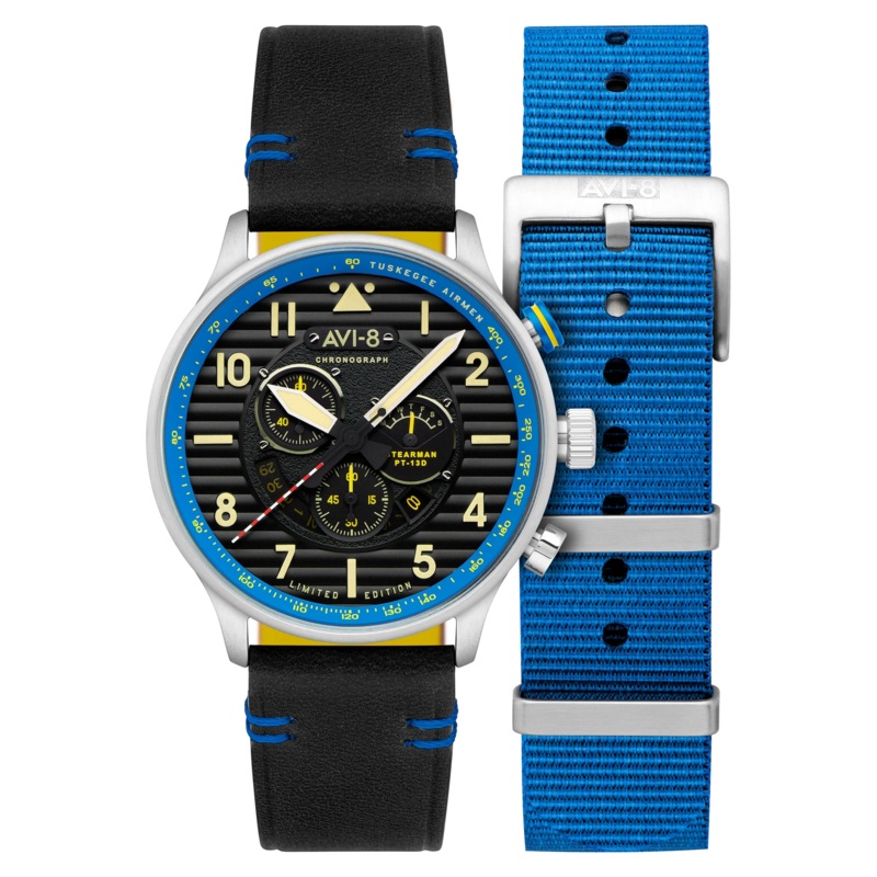 AVI-8 Watch Flyboy Spirit Of Tuskegee Blue Mens AV-4109-03
