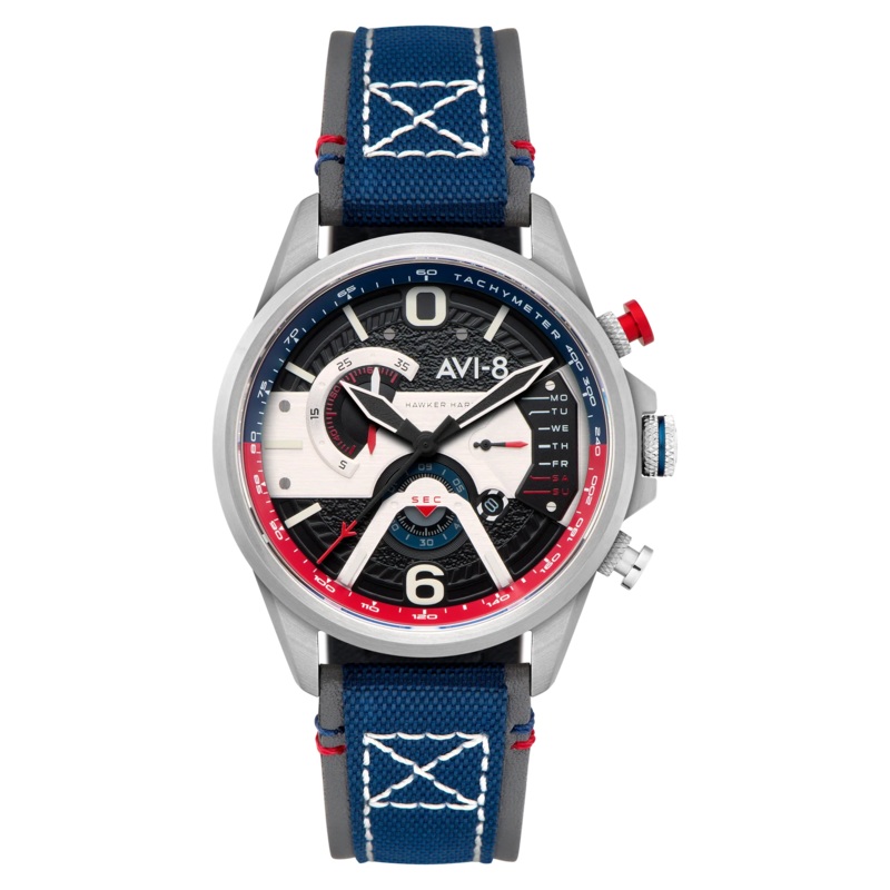 AVI-8 Watch Hawker Harrier Retrograde Chronograph Mens Blue AV-4056-09