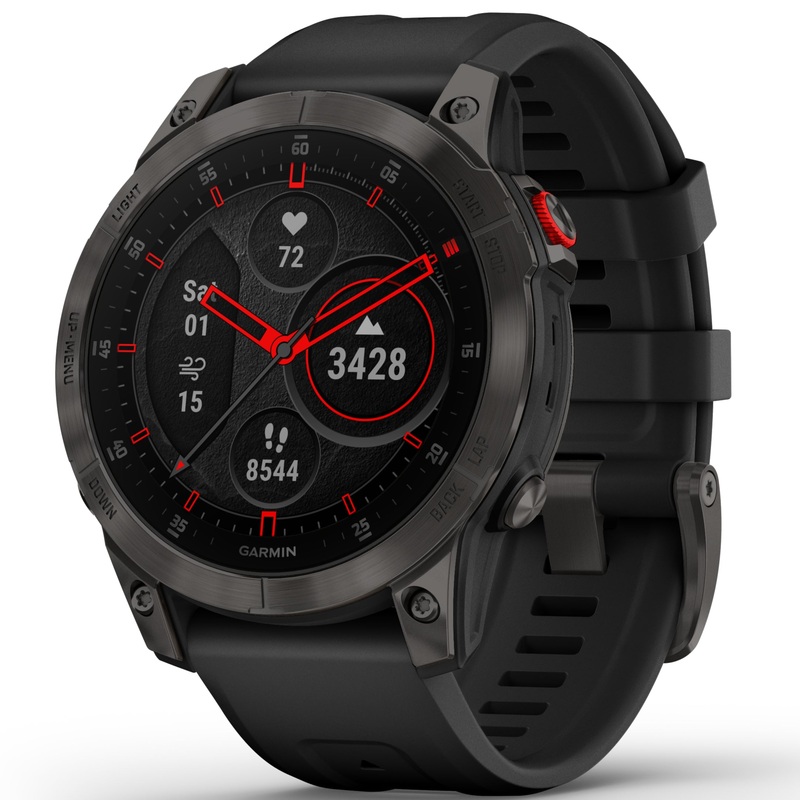 Garmin Epix Gen 2 Sapphire Black Titanium with Black Rubber Strap Smartwatch 010-02582-11