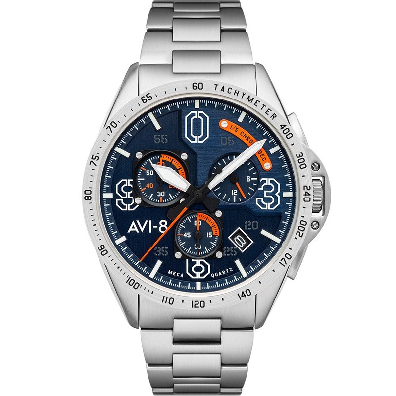 AVI-8 Men’s Blue P-51 Mustang Chronograph Watch AV-4077-22