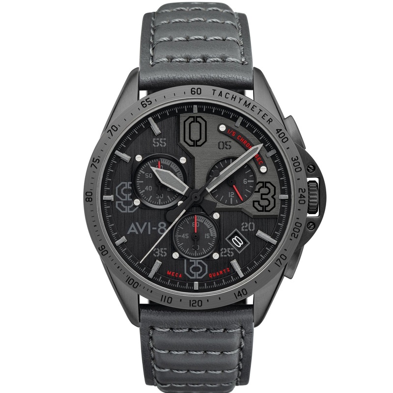 AVI-8 Men’s Grey P-51 Mustang Chronograph Watch AV-4077-03