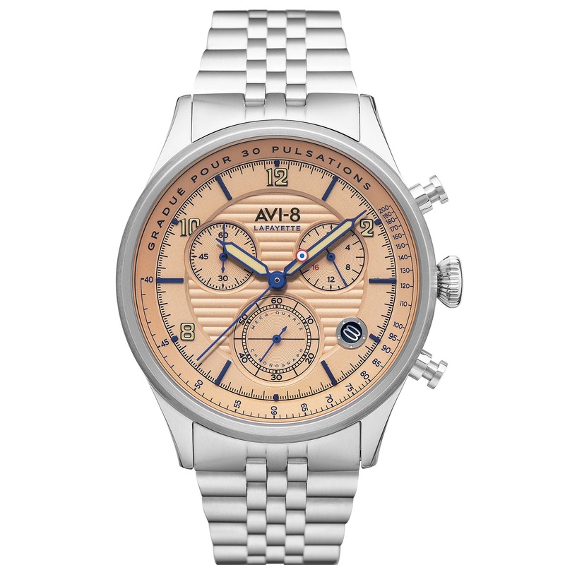 AVI-8 Men’s Salmon Flyboy Chronograph Watch AV-4076-44