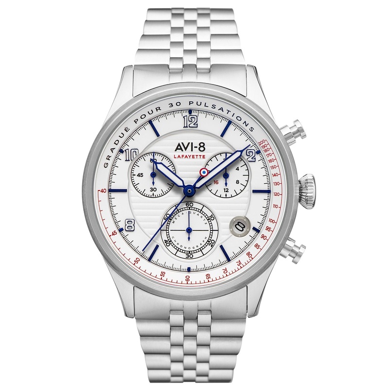 AVI-8 Men’s White Flyboy Chronograph Watch AV-4076-11