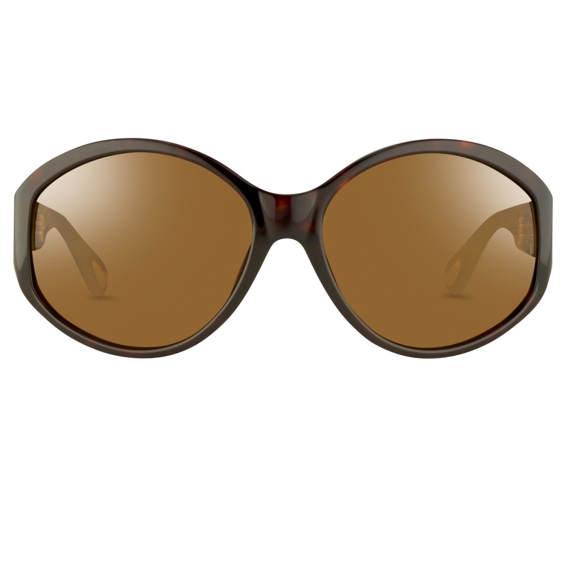 Ann Demeulemeester Ladies Sunglasses Oversized Tortoise Shell and Brown AD6C4SUN