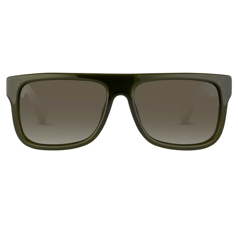 Ann Demeulemeester Men’s Sunglasses Flat Top Green AD2C7SUN