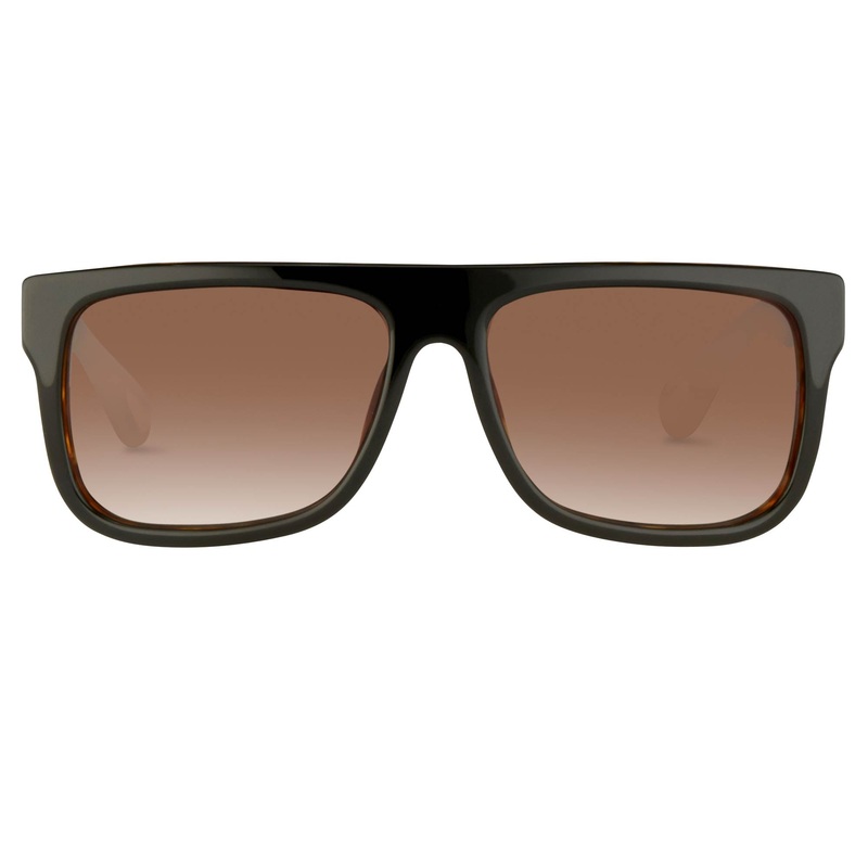 Ann Demeulemeester Sunglasses Flat Top Black and Brown