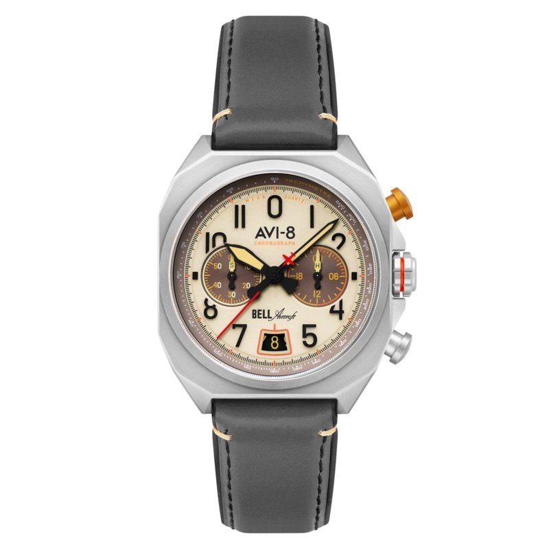 AVI-8 Bell X-1 Machbuster Men’s Beige Brown Chronograph Watch AV-4118-03