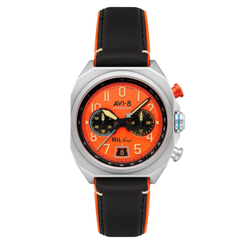 AVI-8 Bell X-1 Machbuster Men’s Orange Black Chronograph Watch AV-4118-02