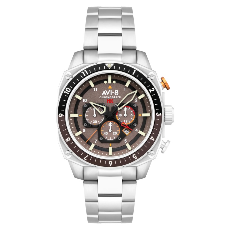 AVI-8 Hawker Hunter Atlas Dual Time Grey Chronograph Men’s Watch AV-4100-33