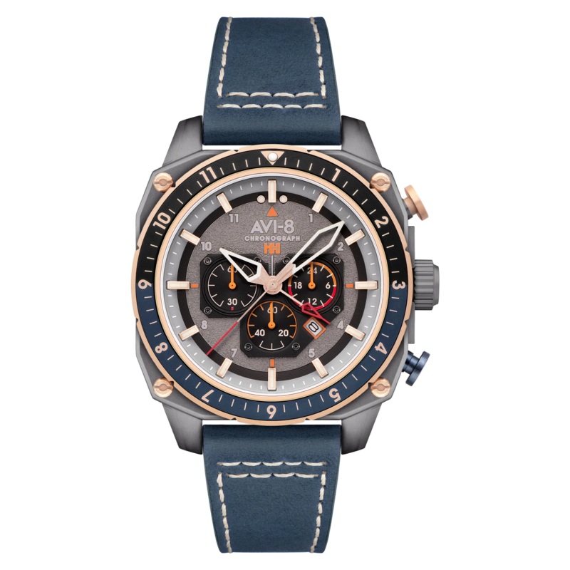 AVI-8 Hawker Hunter Atlas Men’s Grey Blue Chronograph Watch AV-4100-07
