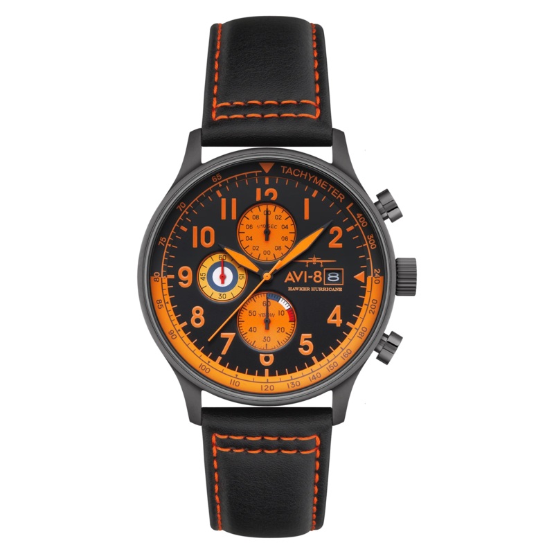 AVI-8 Hawker Hurricane Men’s Black Gun Chronograph Watch AV-4011-0R
