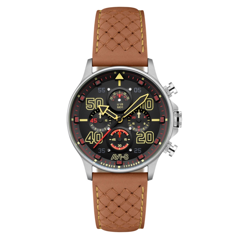 AVI-8 Hawker Typhoon Coningham Men’s Black Brown Watch AV-4093-0B