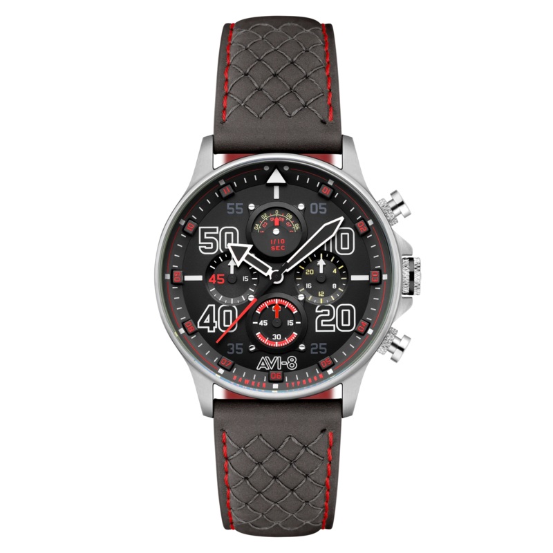AVI-8 Hawker Typhoon Coningham Men’s Black Grey Chronograph Watch AV-4093-0A