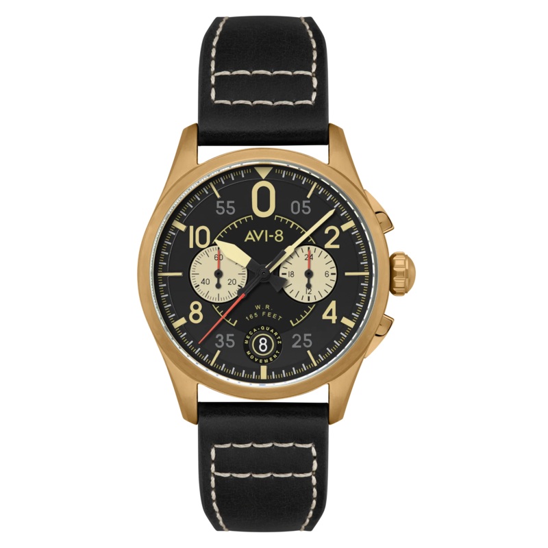 AVI-8 Spitfire Lock Men’s Black Bronze Chronograph Watch AV-4089-07