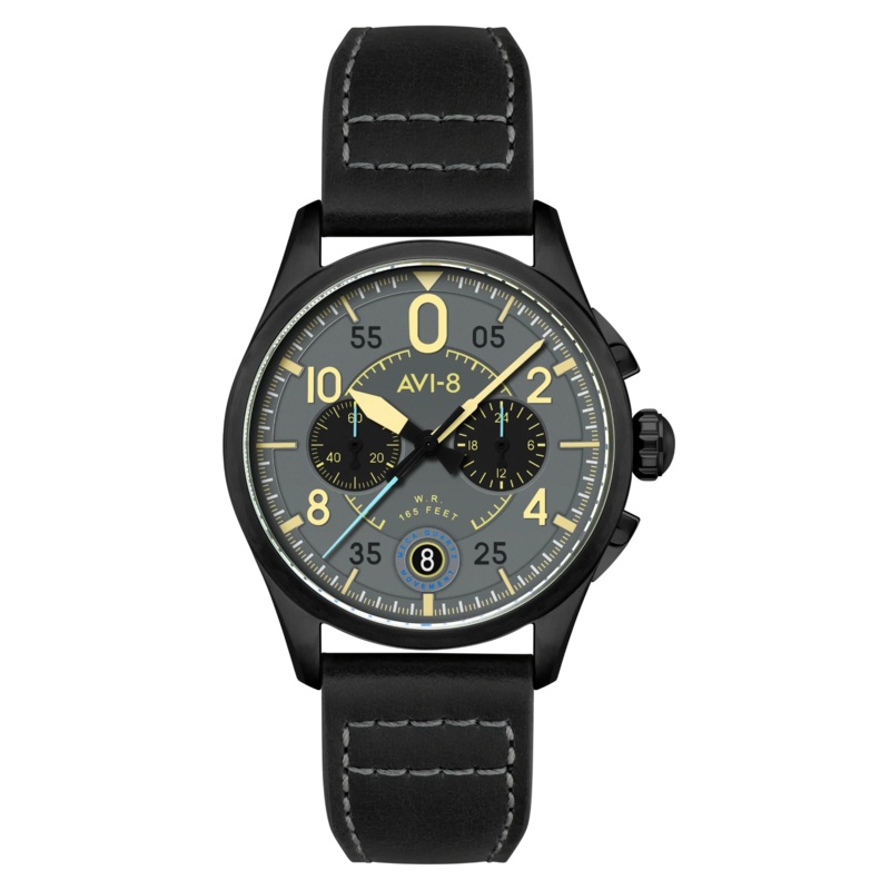 AVI-8 Spitfire Lock Men’s Grey Black Chronograph Watch AV-4089-08