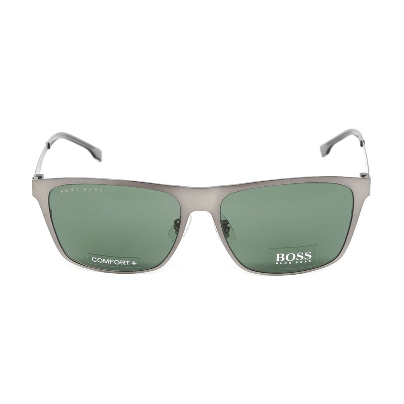 Boss by BOSS Men’s Sunglasses Classic Square Ruthenium/Green 1410/F/S R80/QT