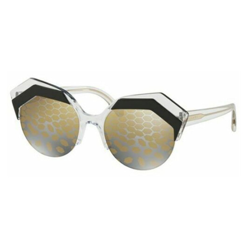 Bvlgari Serpenteyes Women’s Sunglasses Geometric Cat Eye Crystal Patterned 0BV8203 569/T9