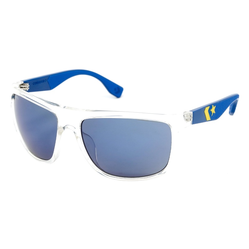 Converse Men’s Sunglasses Rectangle Wrap-around Crystal and Navy SCO245 880B