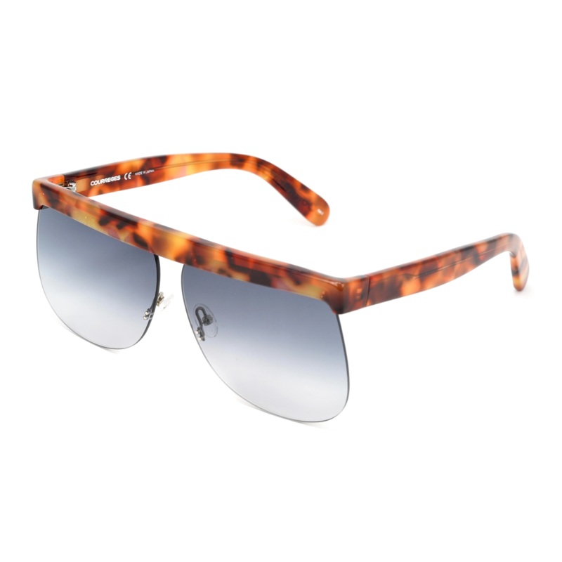 Courrges Women’s Sunglasses Oversized Flat Top Tortoise CL1901-001 66
