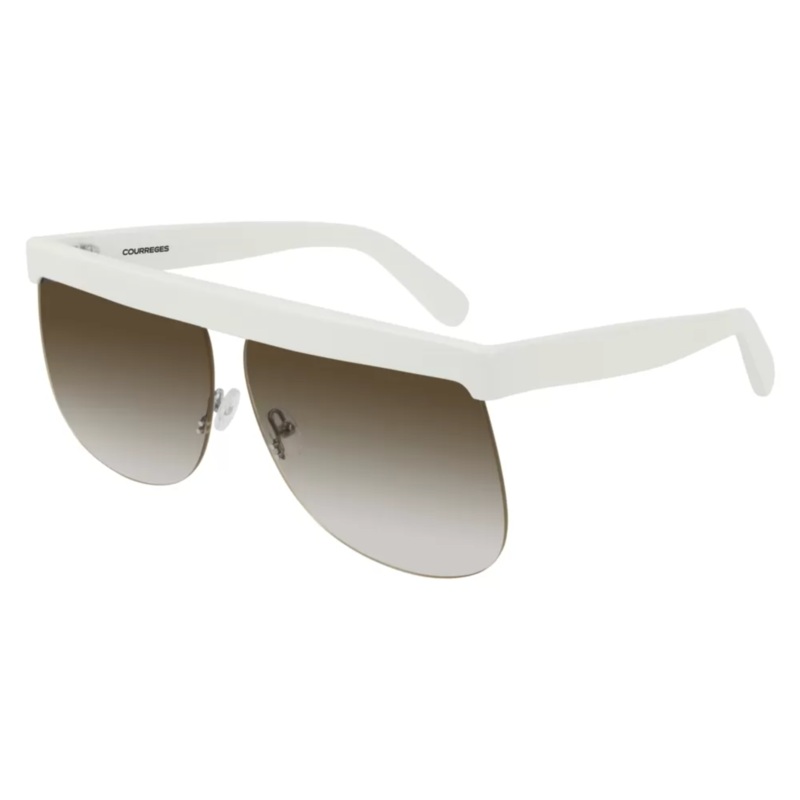 Courrges Women’s Sunglasses Oversized Flat Top White CL1901-002 66