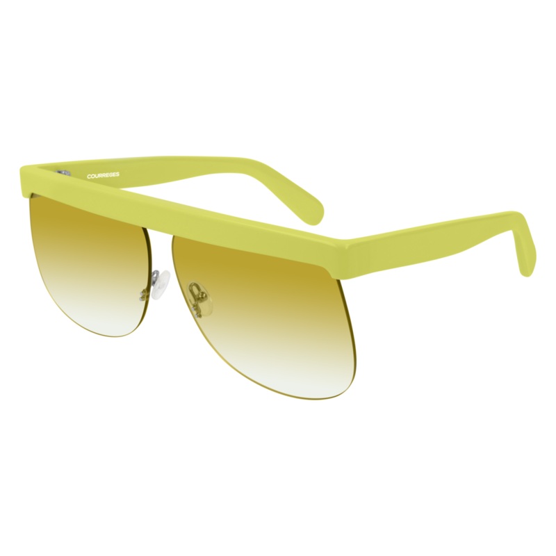 Courrges Women’s Sunglasses Oversized Flat Top Yellow CL1901-003 66