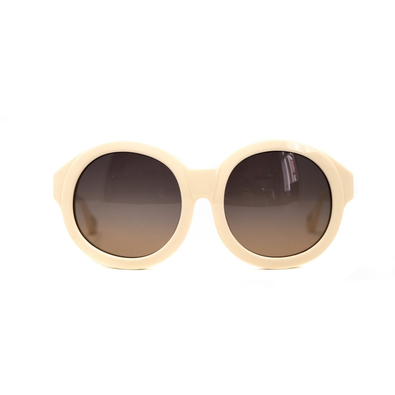 Eley Kishimoto Ladies Sunglasses Oversized Round Cream and Brown EK27C4SUN