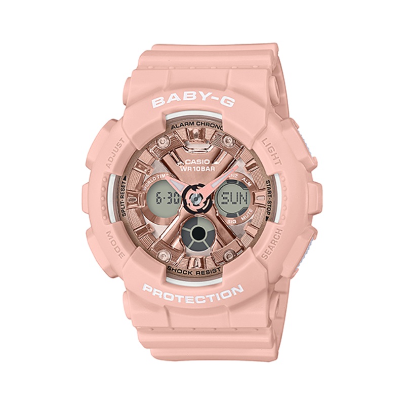 Baby-G Analogue Digital Pink Resin Band Watch BA130-4A