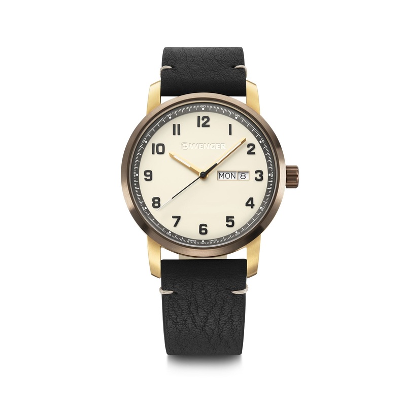 Wenger Attitude Black Leather Watch 01.1541.124