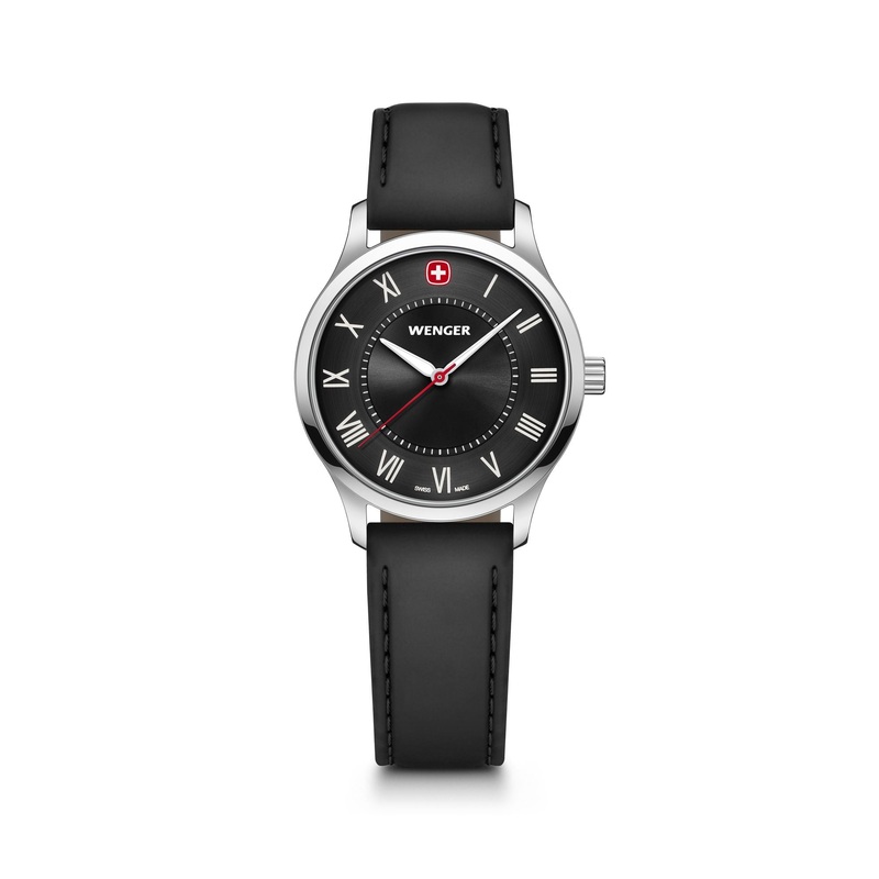 Wenger City Classic Black Leather Watch 01.1421.123