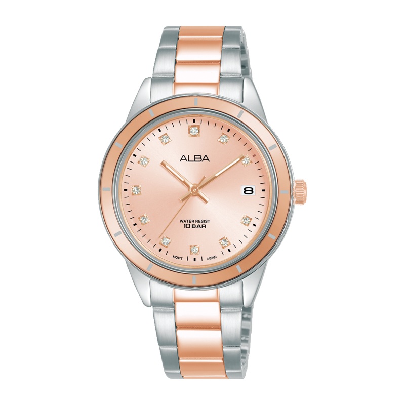 Alba Active Dress 100M Rose Gold Dial Womens Watch AG8M83X