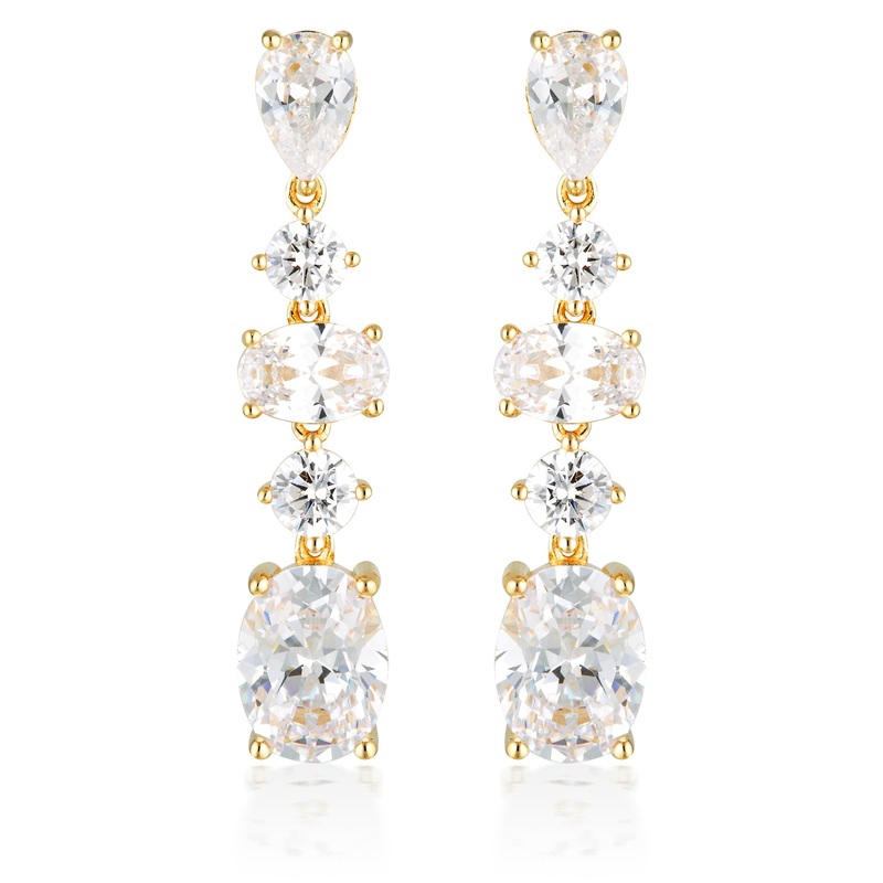 GEORGINI ICONIC BRIDAL CHRISTINA EARRINGS GOLD