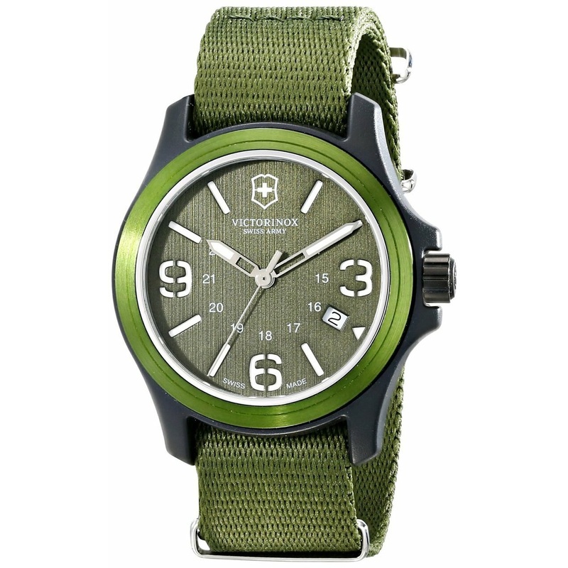 Victorinox Unisex 241514 Original Resin Watch With Green Nylon Band
