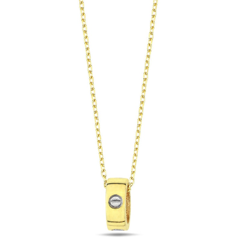 9K Yellow Gold Lock Necklace 45cm