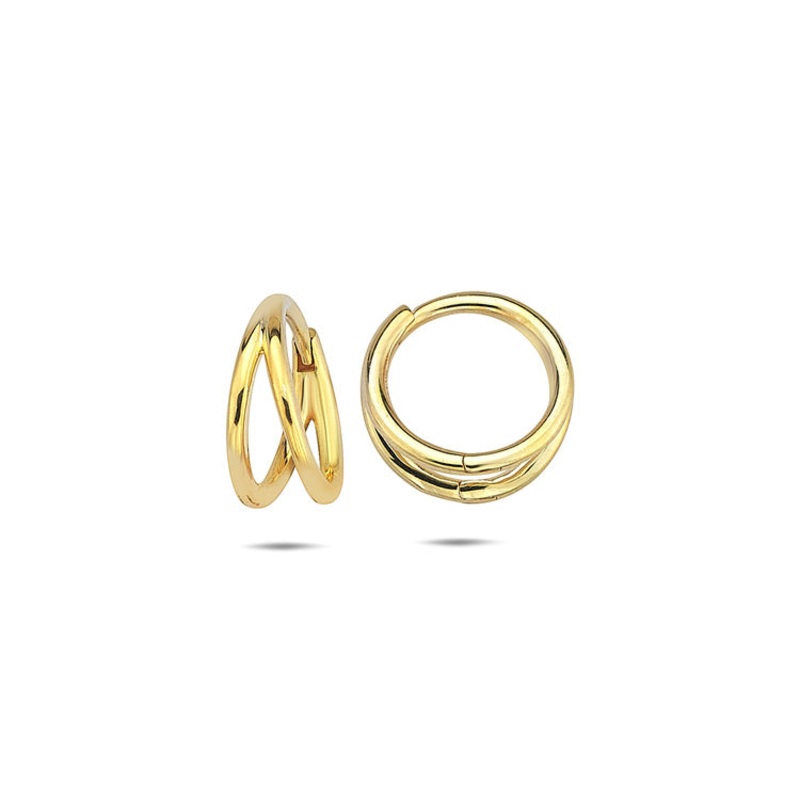 9K Yellow Gold Split Huggie Earrings 13.5mm