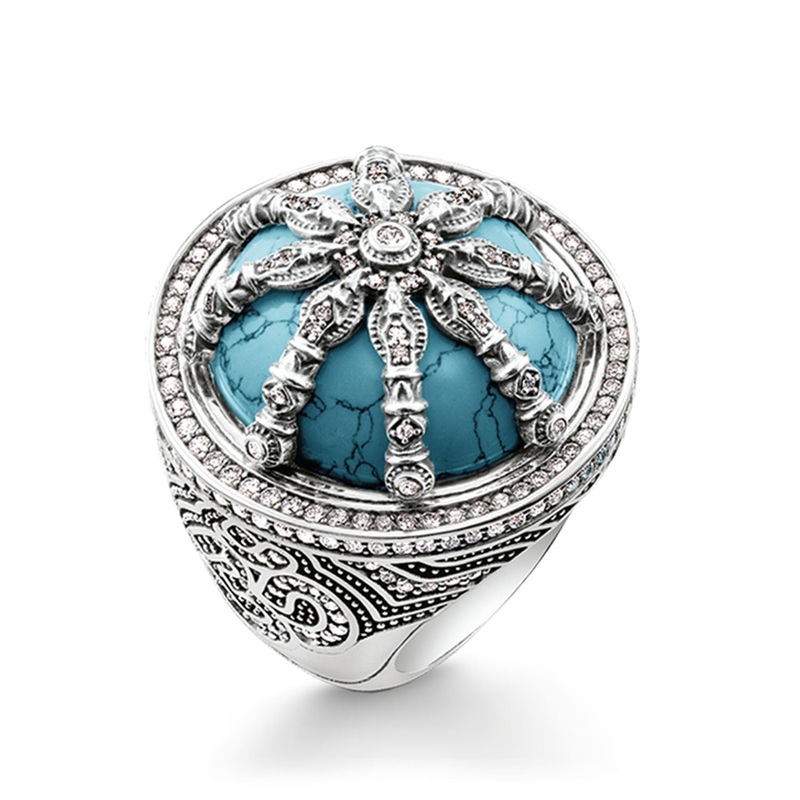 Thomas Sabo Cocktail Ring “Turquoise Karma Wheel”