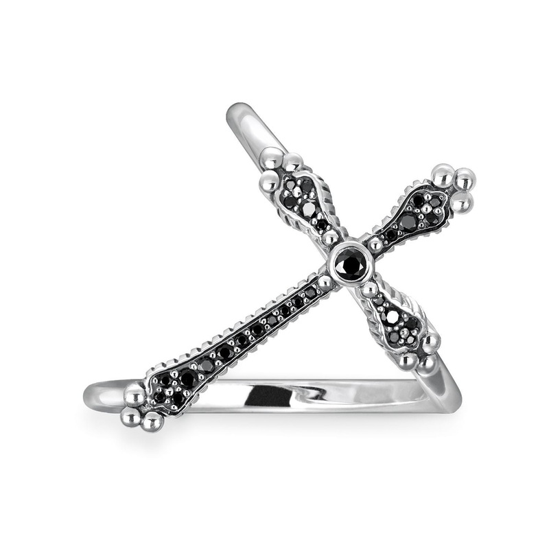 Thomas Sabo Ring “Royalty Cross Black Stones”