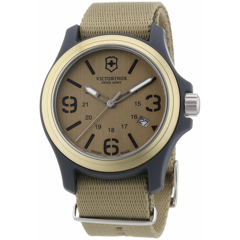 Victorinox Swiss Army Mens 241516 Original Desert Beige Dial And Strap Watch