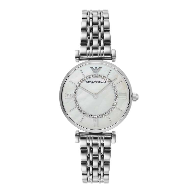 Armani Women’s Stainless Steel Watch with Pearl Dial AR1908
