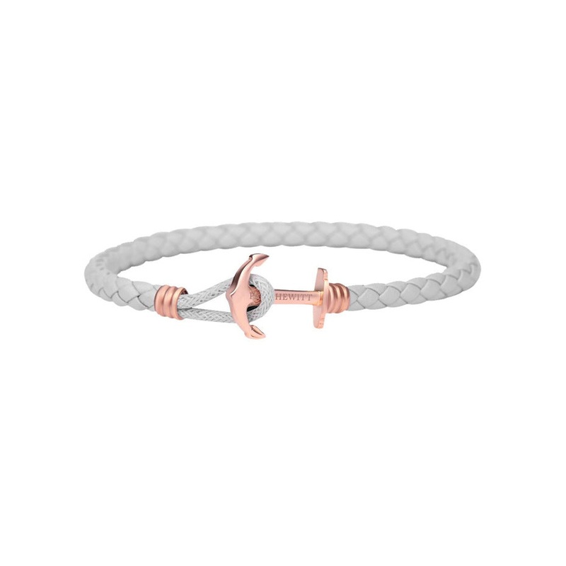 Paul Hewitt Phrep Lite Leather Rose Gold / Grey Bracelet – L