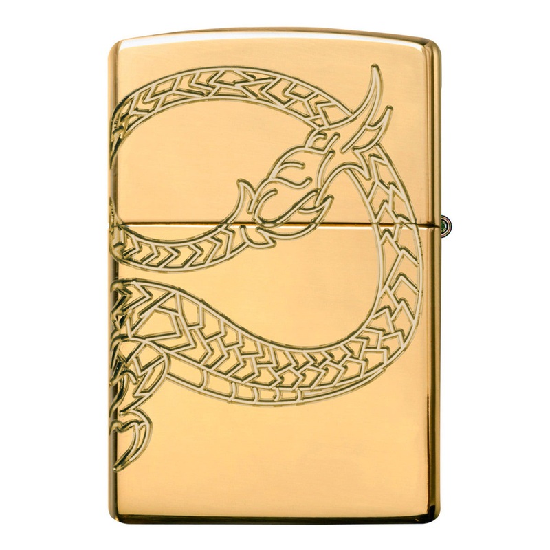Zippo 29265 Red Eye Dragon Gold Plated Lighter
