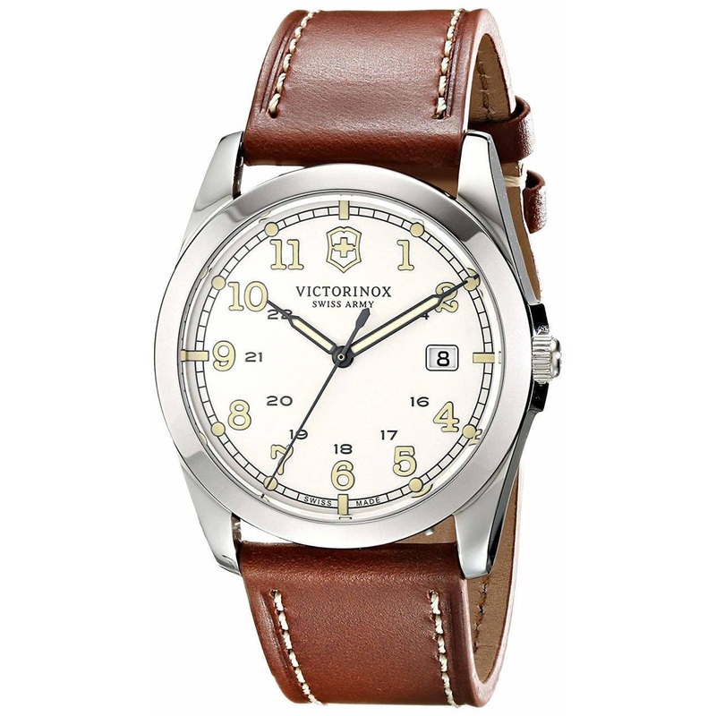 Victorinox Swiss Army Date Leather Strap Mens Watch