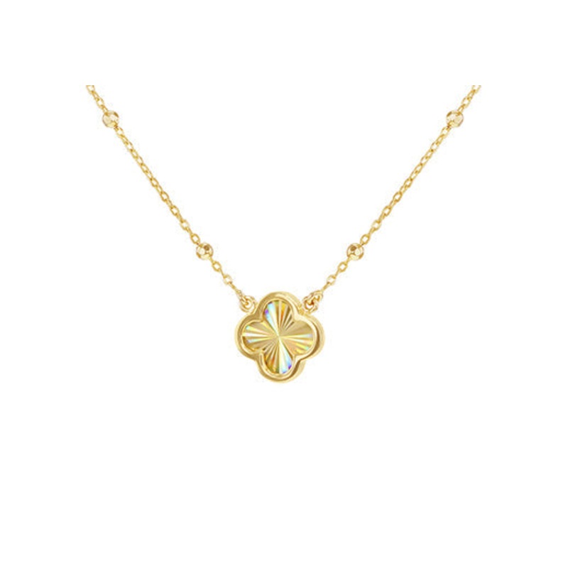 9K Yellow Gold Rainbow Petal Necklace 40-45cm