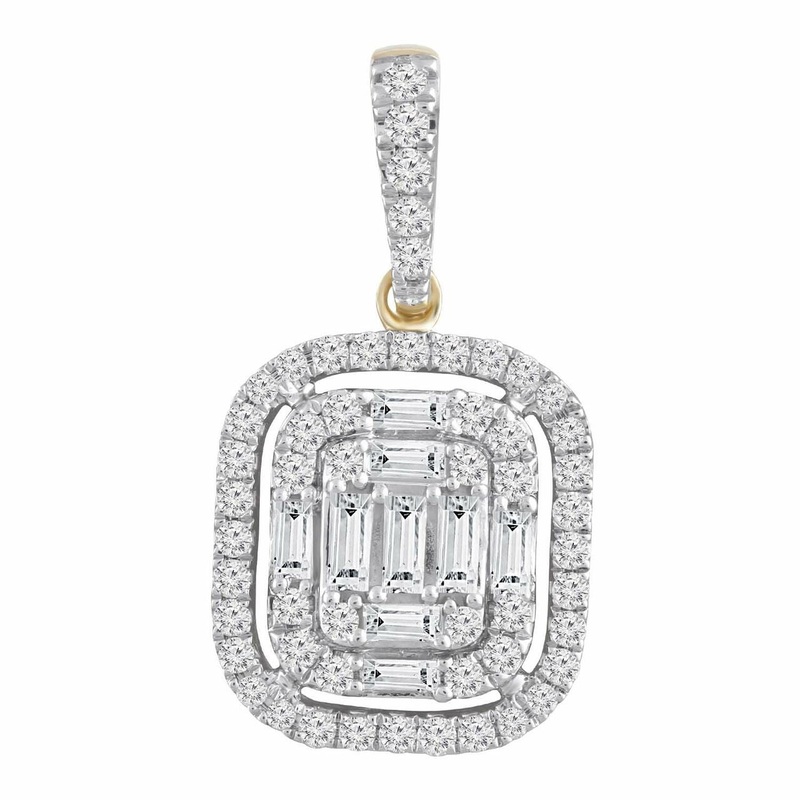 Cluster Pendant With 0.5Ct Diamond In 9K Yellow Gold