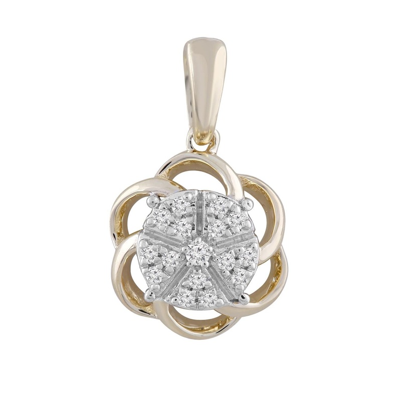Pendant with 0.08ct Diamond In 9K Yellow Gold