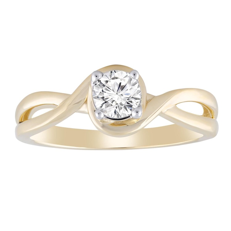 Ring with 0.4ct Diamond In 9K Yellow Gold
